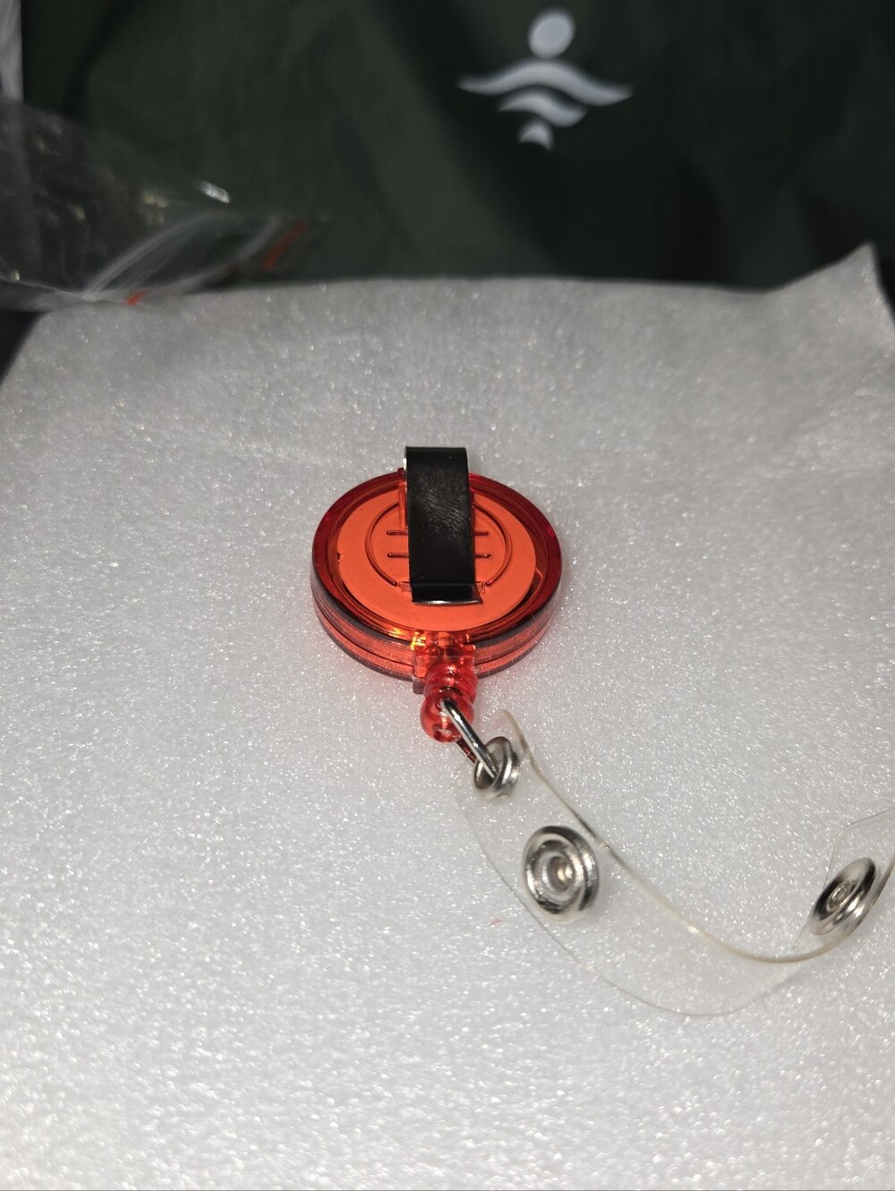 Retractable Key & Card Reel — Red/Orange - Picture 2 of 5
